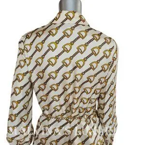 GUCCI★素敵！STIRRUPS PRINT SILK DRESS W/ CHAIN BELT Gucci | Dresses | Gucci Dress Silk With Stirrups Print
